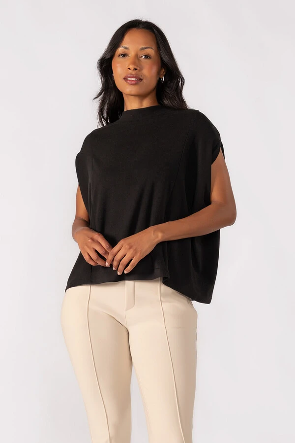 Blusa flanelada gola alta