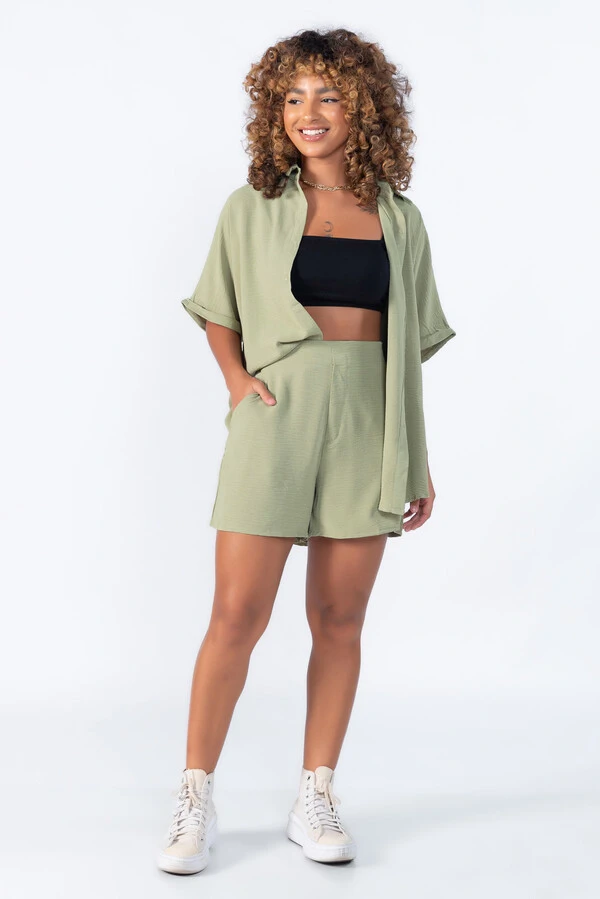 Conjunto camisa e shorts social