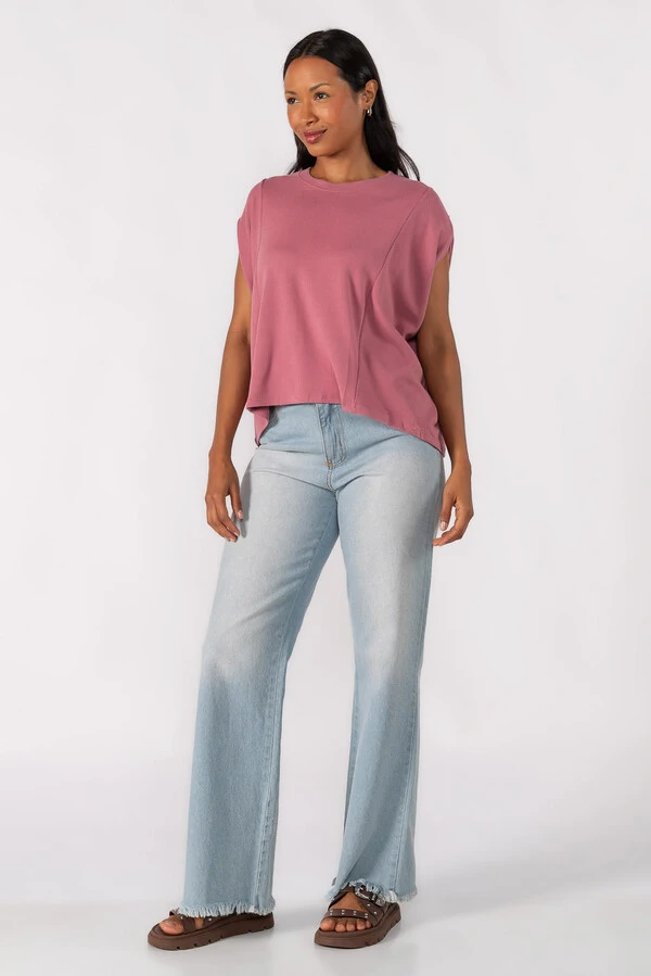 Blusa oversized canelada