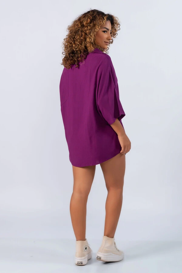 Camisa manga curta em viscose