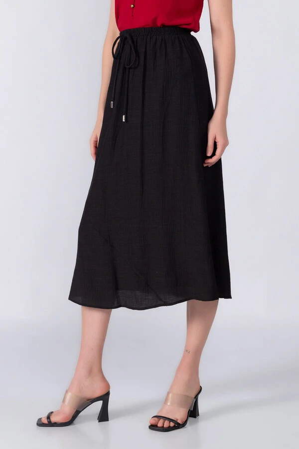 Saia midi em viscose elastico no cos