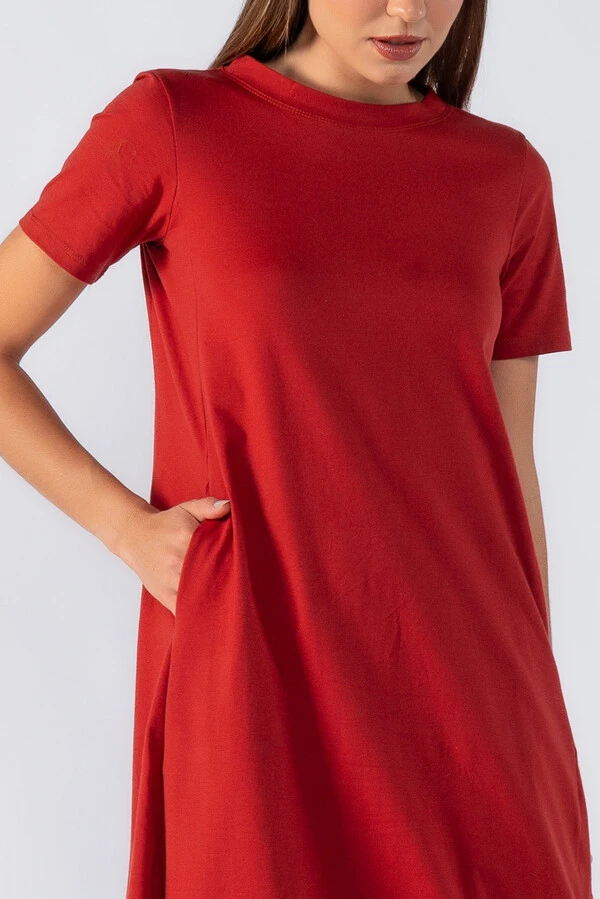 Vestido midi basico em algodao