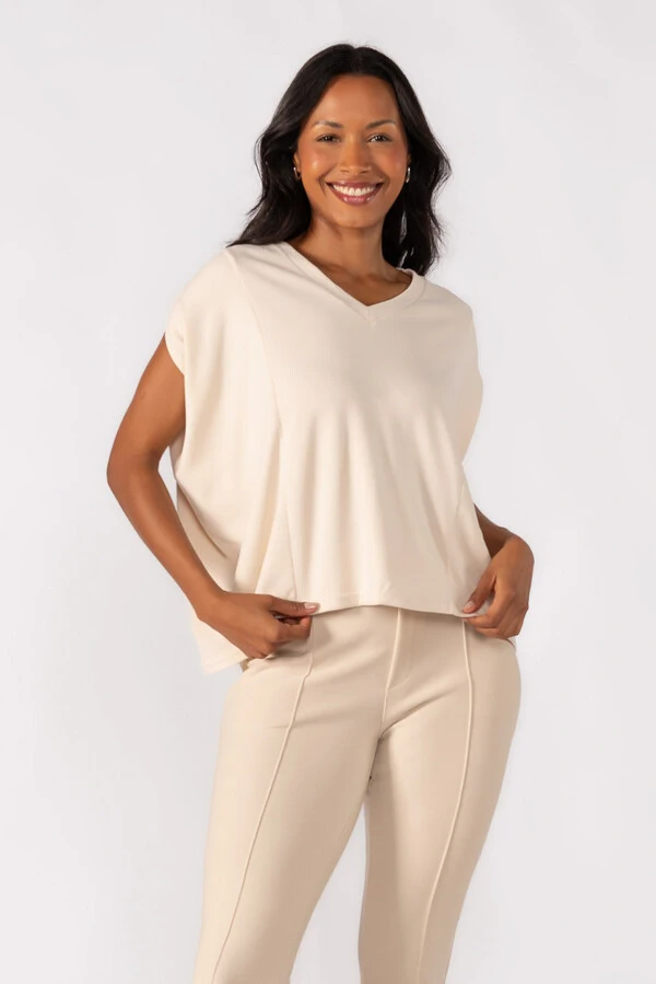 Blusa oversized decote em v