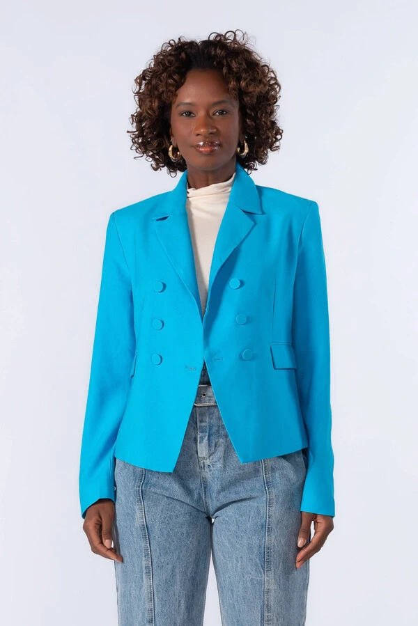 Blazer em viscose com botoes