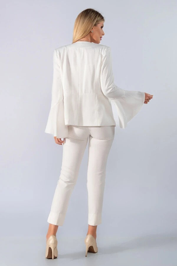 Blazer liso sem botao manga sino