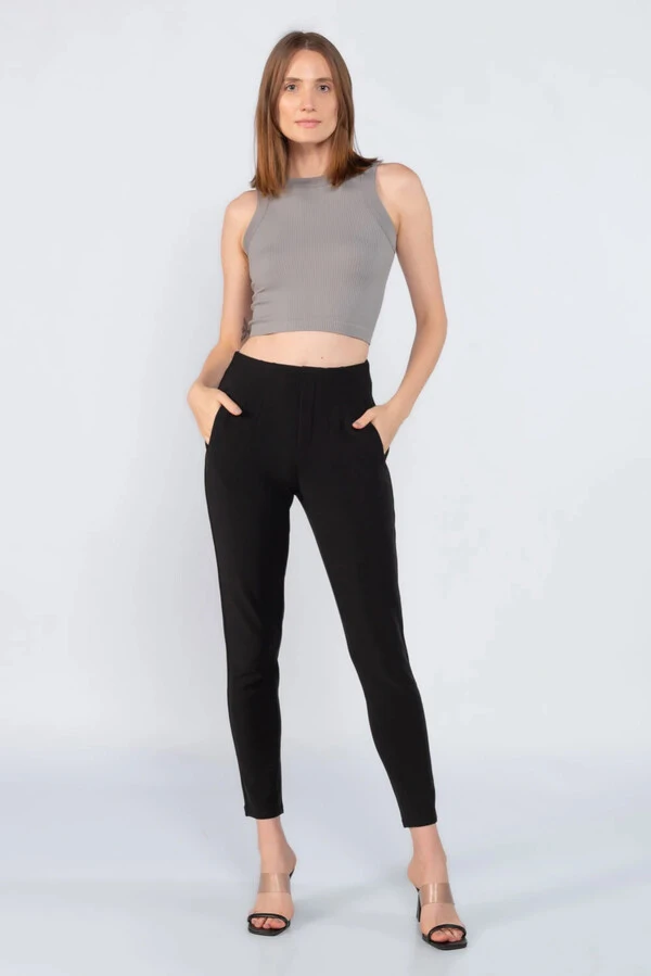 Calca skinny social cintura alta