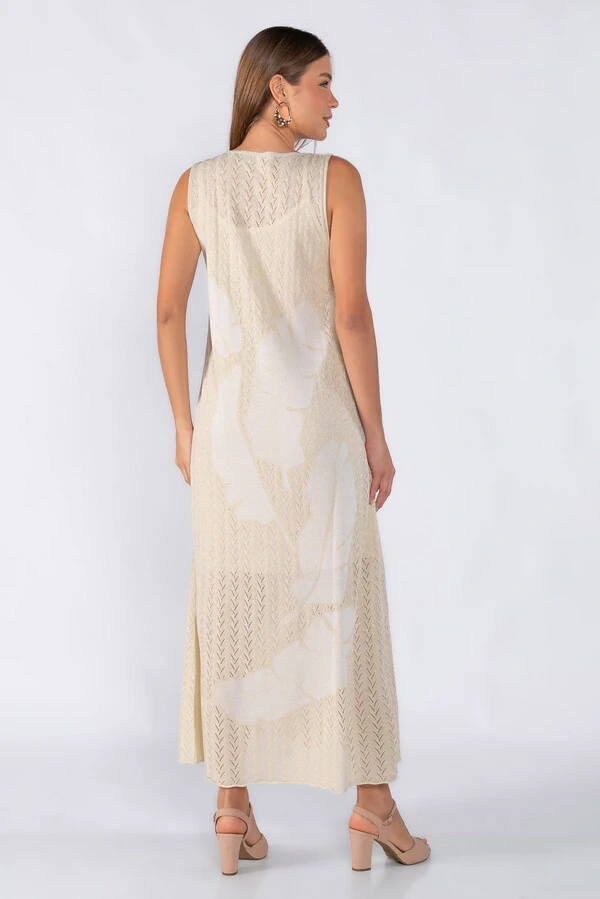 Vestido trabalhado com lurex