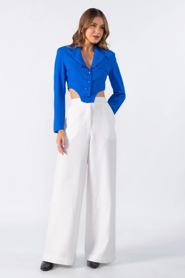 Blazer curto forrado