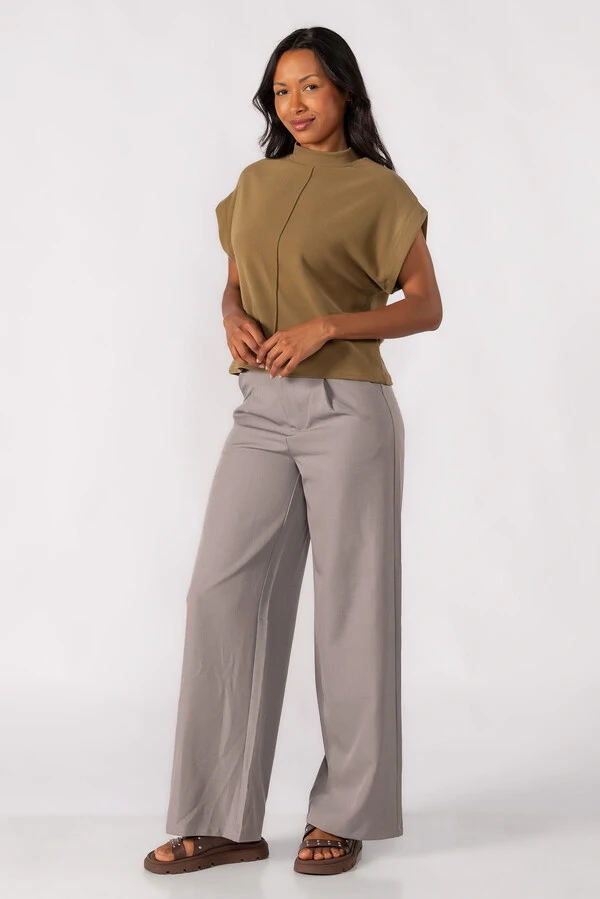 Blusa gola alta canelada