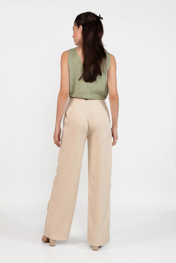 Calca pantalona alfaiataria lisa