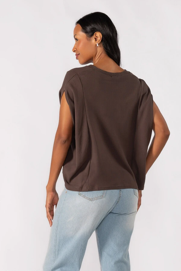 Blusa oversized decote em v