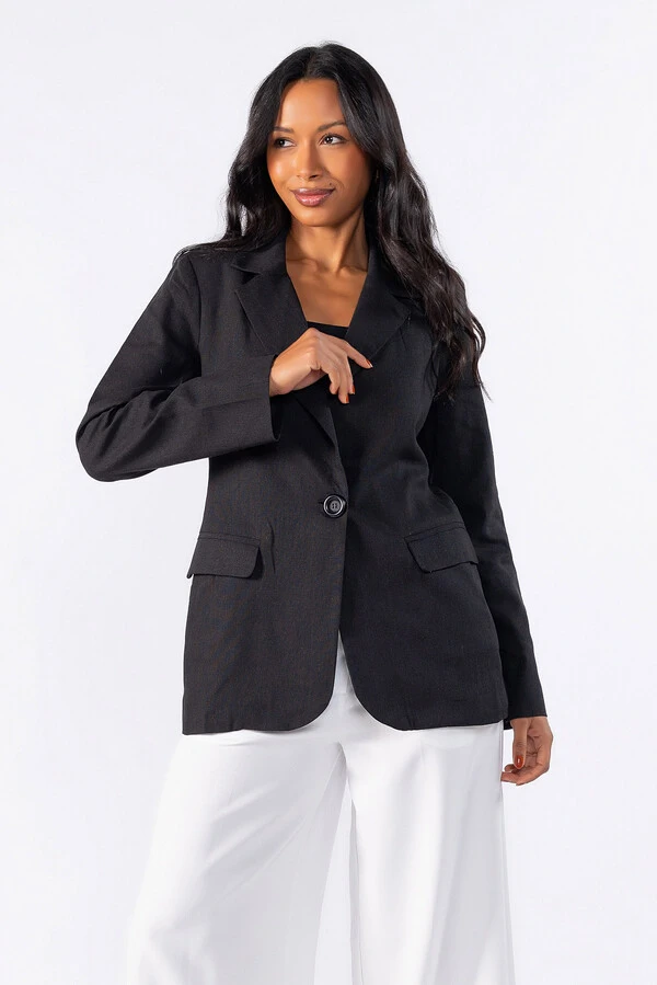 Blazer linho com ombreiras