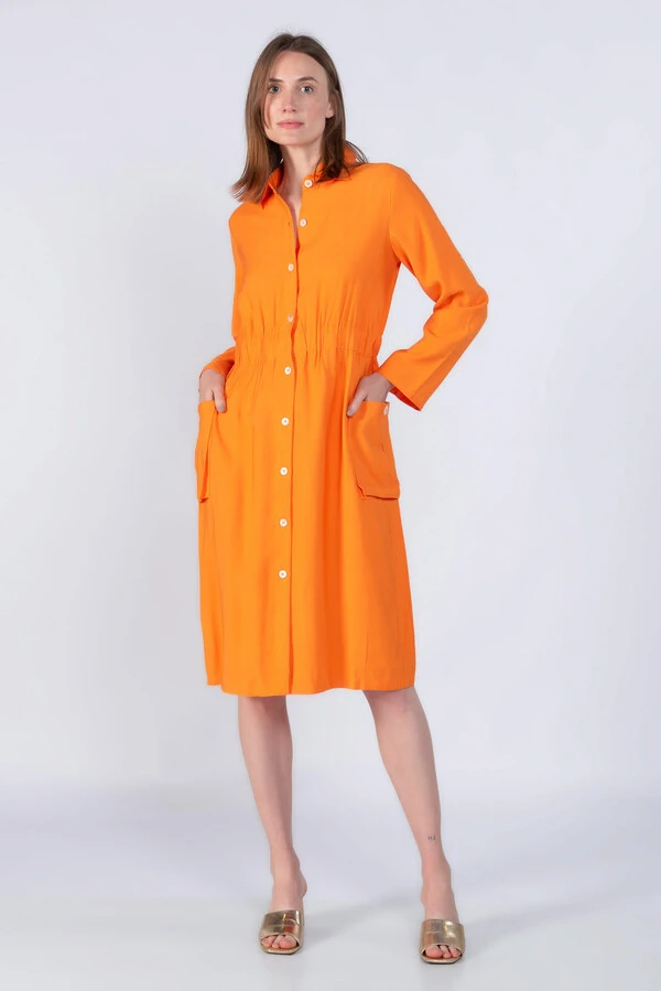 Vestido em viscose elastico na cintura