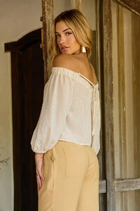 Blusa Ombro a Ombro Santorine Stripe