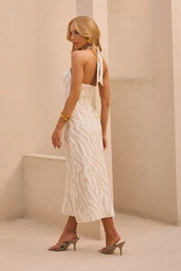 Vestido Linen Jacquard