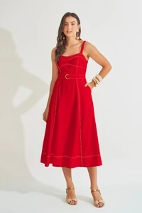 Vestido Pespontos Lilly