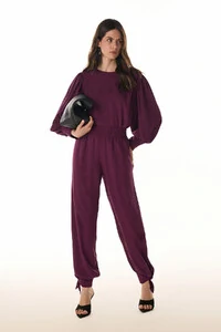 Calça Poa Rayon Jacquard