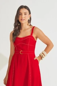 Vestido Pespontos Lilly