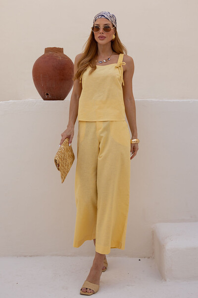 Conjunto Regata e Calça Drape Bambu