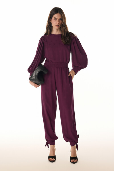 Foto Calça Poa Rayon Jacquard