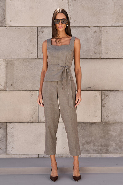 Foto Conjunto de Calça e Regata Check Cora