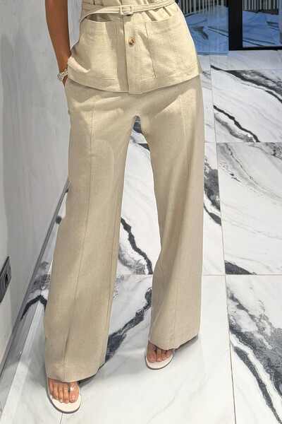 Foto Pantalona Classic Linen Elegance
