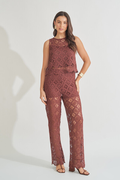 Conjunto Regata e Calça Crochet Josephine
