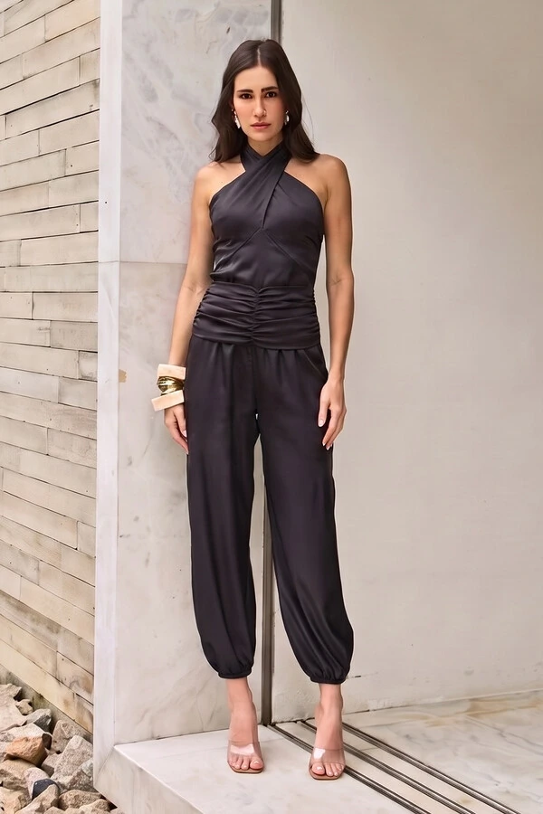 Calça Ballon Malha Jersey Pepita
