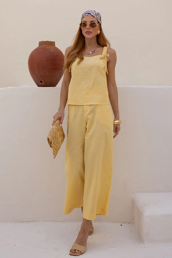 Conjunto Regata e Calça Drape Bambu