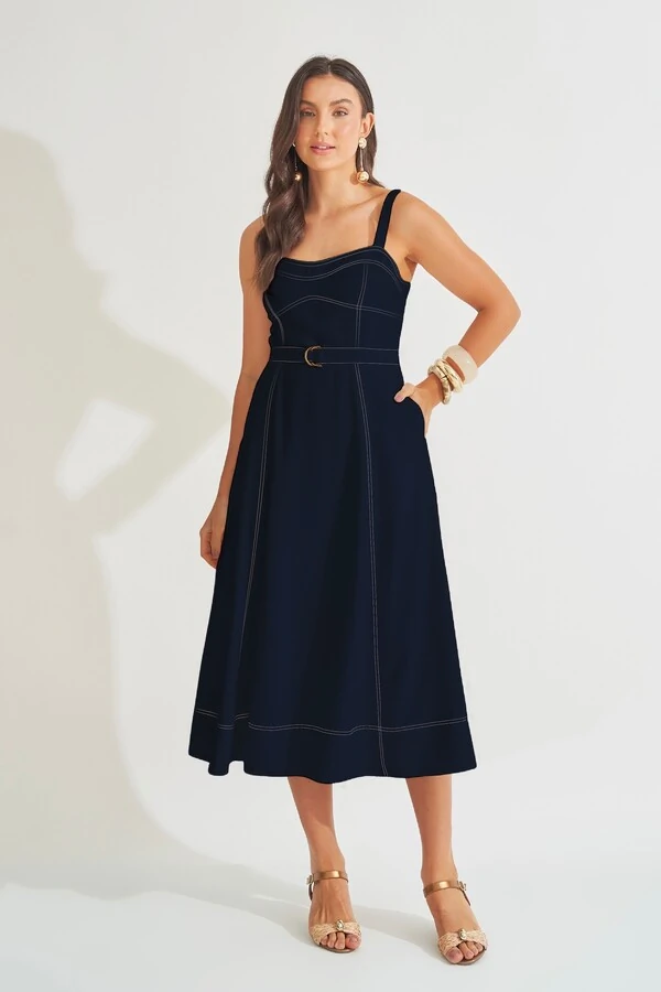 Vestido Pespontos Lilly