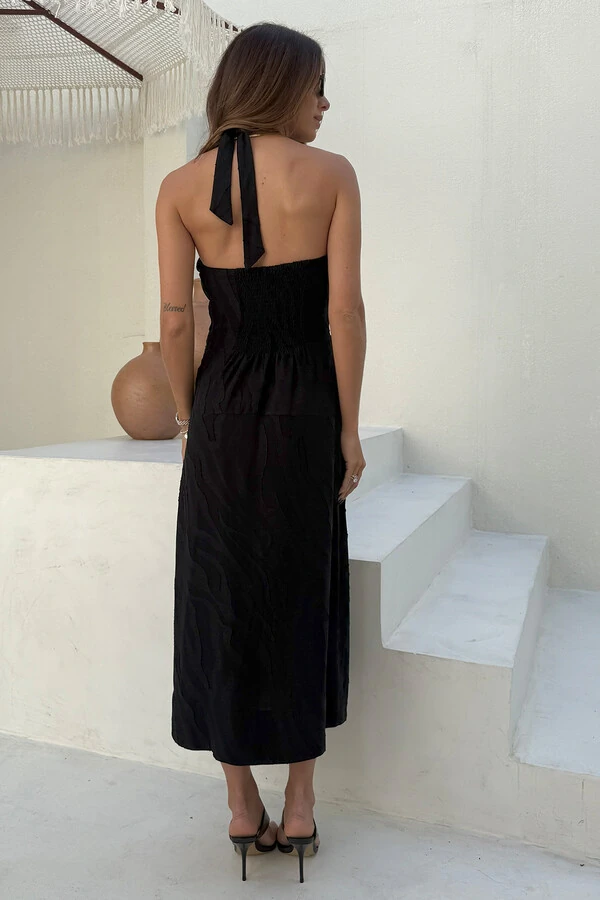 Vestido Linen Jacquard