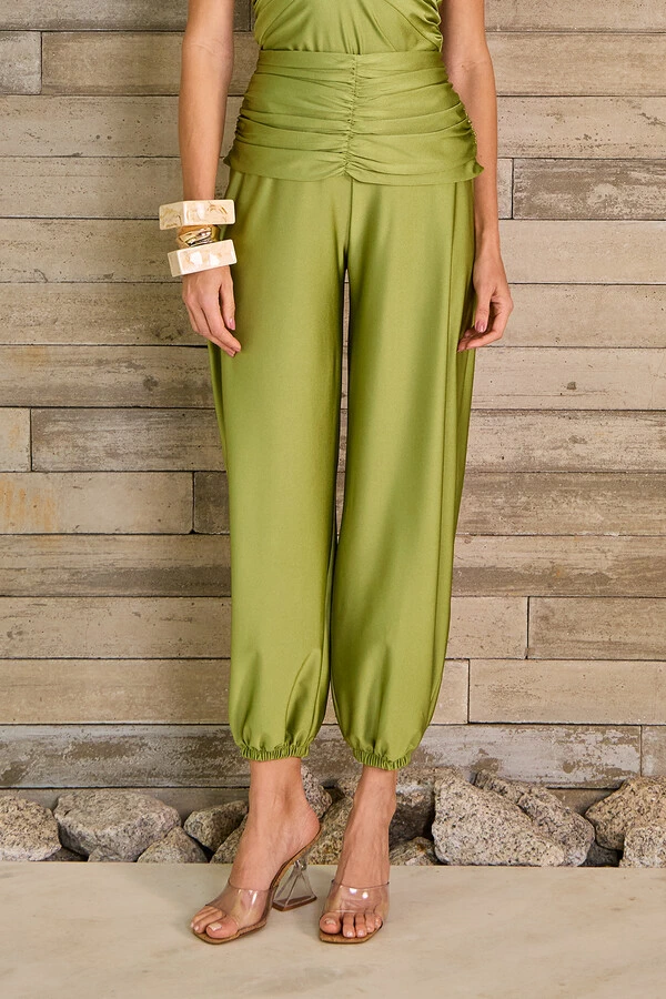 Calça Ballon Malha Jersey Pepita
