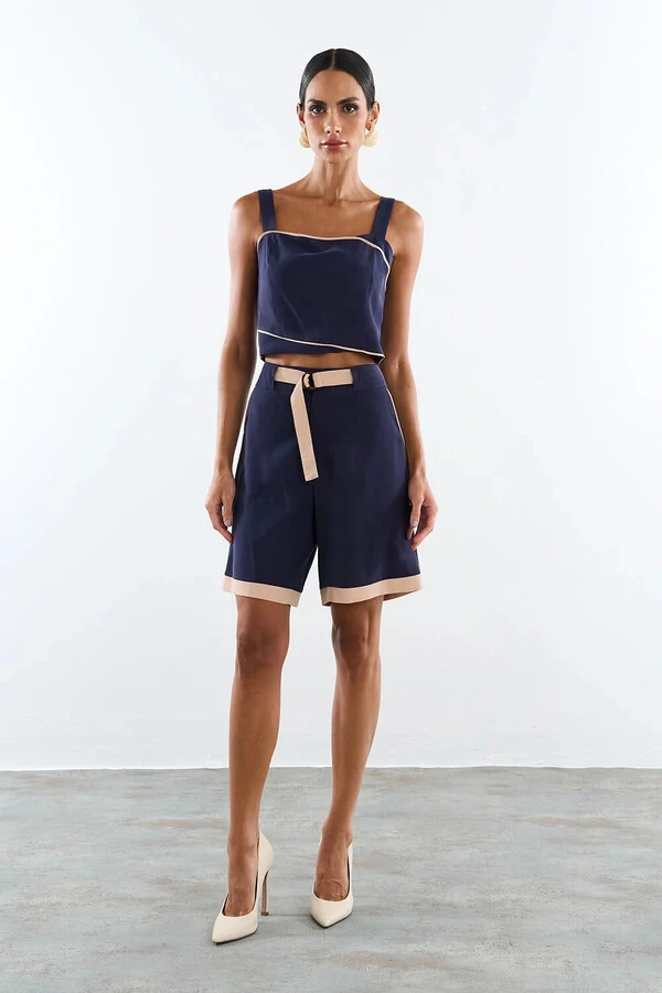 Conjunto Regata e Bermuda Bicolor Elisa