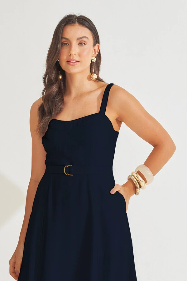 Vestido Pespontos Lilly