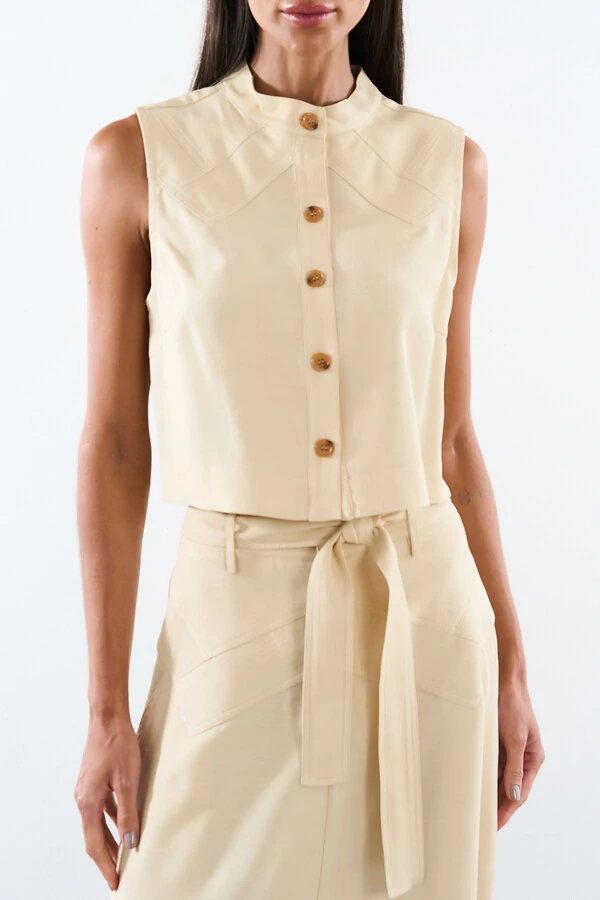 Blusa Button Aura Touch