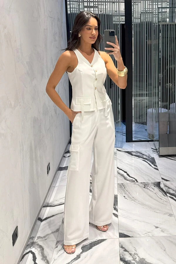 Conjunto Colete e Pantalona Sky Lilly