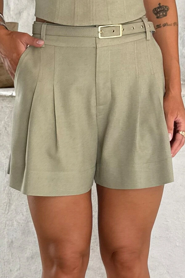 Shorts Pespontos Linen Chiara