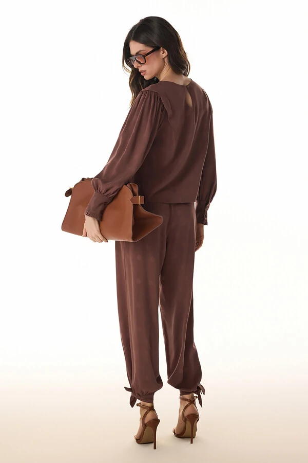 Calça Poa Rayon Jacquard