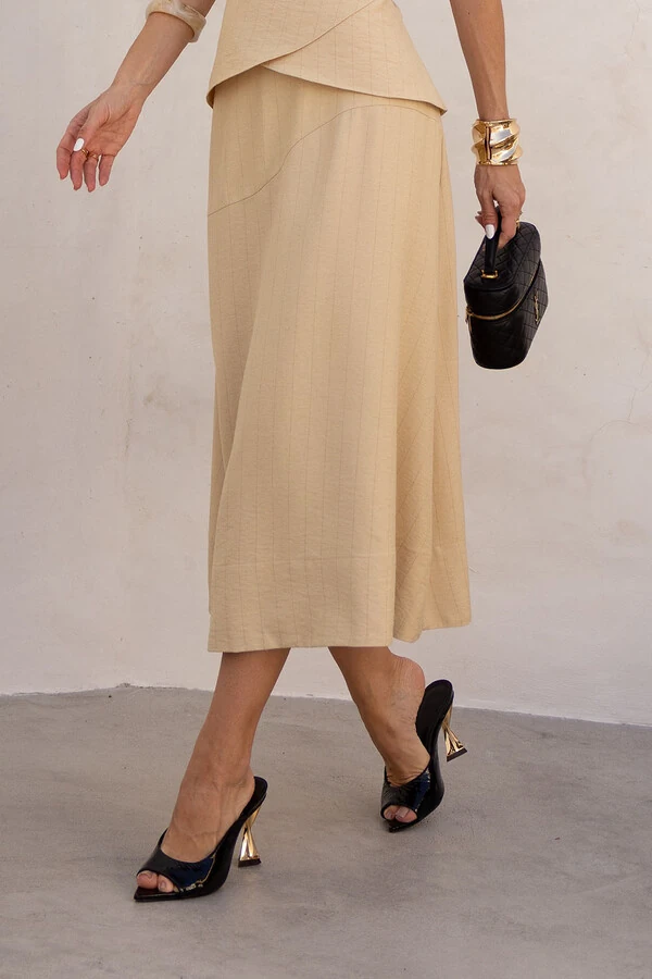 Saia Midi Risca de Giz