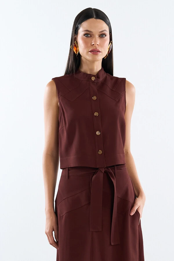 Blusa Button Aura Touch