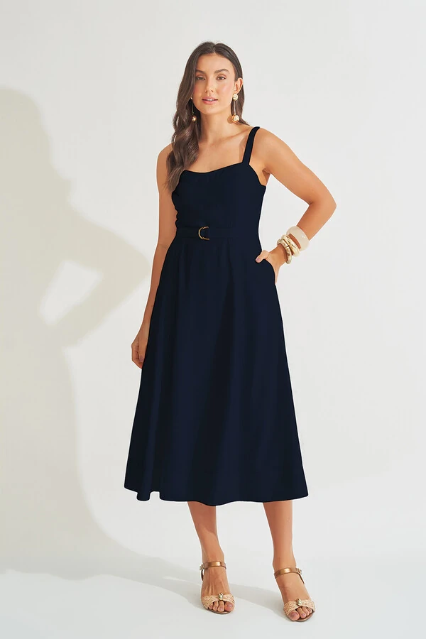 Vestido Pespontos Lilly