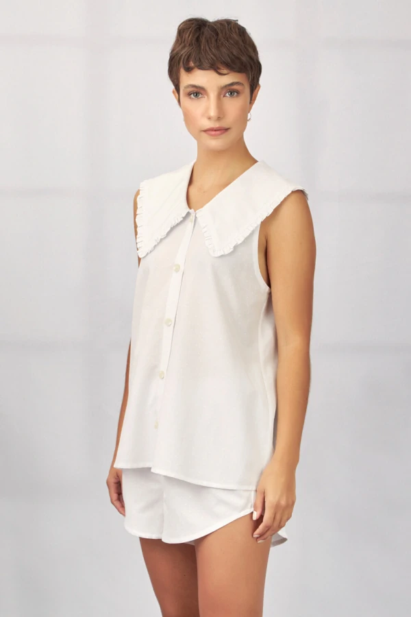 Conjunto Camélia - Regata Branca e Short