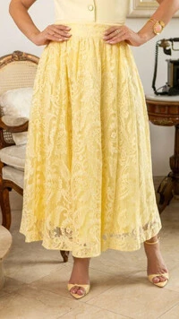 Saia Maxi Midi Celina em Renda Forrada