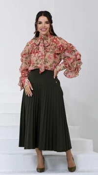Camisa Constança em Crepe com Gola Laço