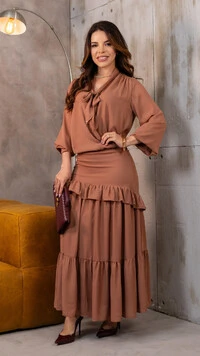 Conjunto Rafa em Crepe com Blusa Transpassada