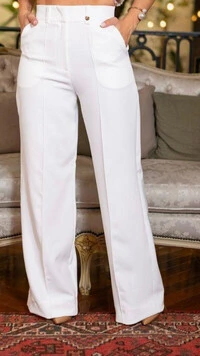 Calça Alfaiataria Andreia Vinco Central Poliéster Elastano