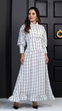 Vestido Longo Branco Nadir Corset Removível Gola Colarinho