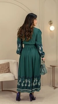 Conjunto Vanilde em Viscose com Botões Funcionais Verde