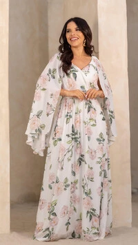 Vestido Longo Estampado Dorothy com Faixa na Cintura