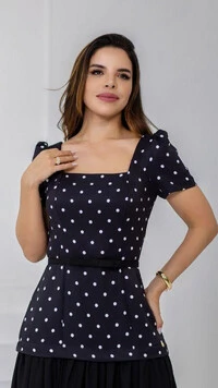 Vestido Longo Preto Tifany Alfaiataria Decote Quadrado